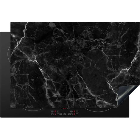 Induction Hob Protector Marble - Black - White - Texture - Marble look 76x51.5 cm