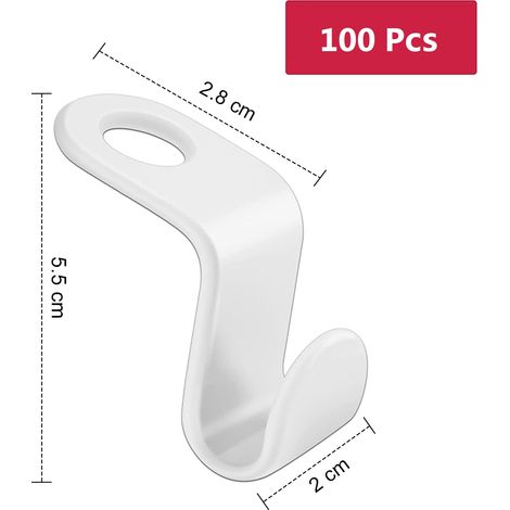 MINKUROW 100 Pezzi Ganci Appendiabiti Ganci Gancio Di Collegamento, Mini Appendiabiti A Cascata Organizzatore Per Armadio Ottimo Per Risparmiare Spazio Nel Tuo Armadio (Bianco) (1/3)