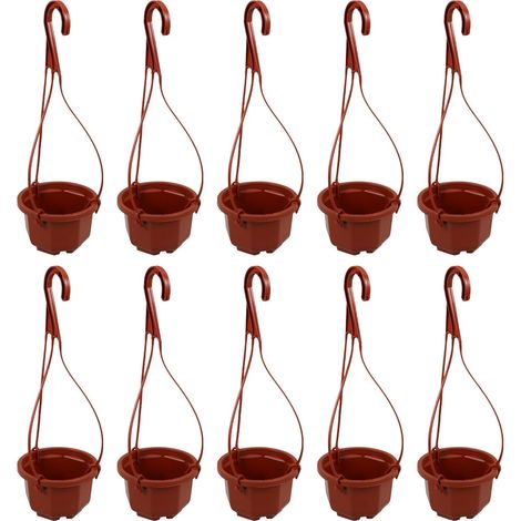 Lot de 10 jardinières suspendues avec crochets en plastique pour chlorophytum, forme octogonale (1/5)