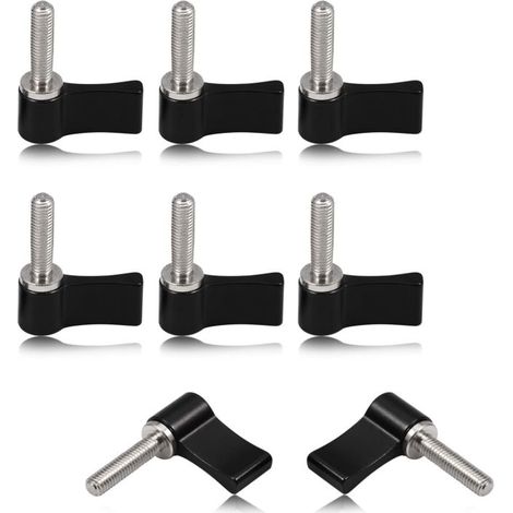 Lot de 8 boutons rotatifs à filetage M5 de 20 mm, vis à levier réglable, vis moletée avec aile unique, pour équipements électroniques (1/5)