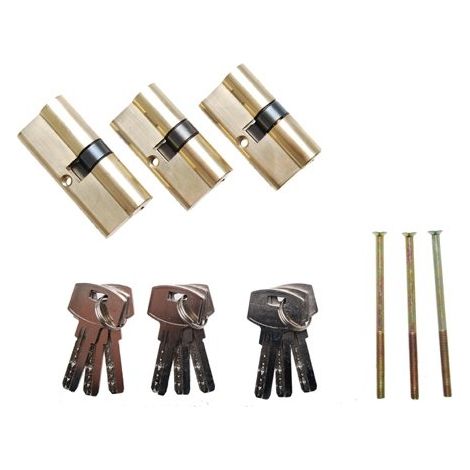 Bgs Technic – Cylindre de serrure en laiton 60mm et 70mm – 9 clés à fermeture directe – Sécurité renforcée pour applications lourdes (1/2)