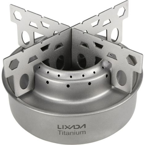 Mini réchaud à alcool en titane pour camping en plein air avec support croisé pour support de réchaud (réchaud à alcool et support) (1/5)