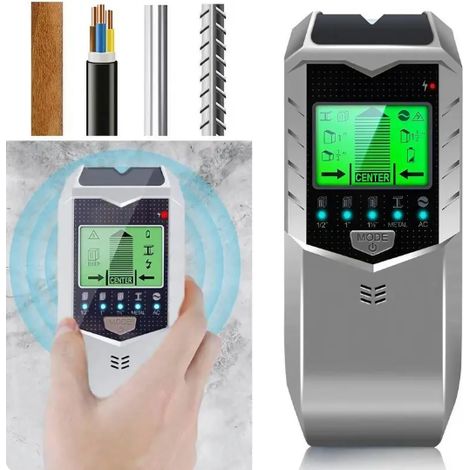 Détecteur de montants 5 en 1 avec écran LCD – Localise vis, montants métalliques/bois, outil de mesure professionnel pour décoration intérieure et bricolage. (1/5)