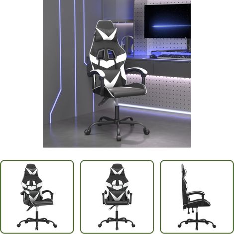 Gamingstuhl Kunstleder - Gaming-Stuhl Schwarz und Weiß Kunstleder (1/5)