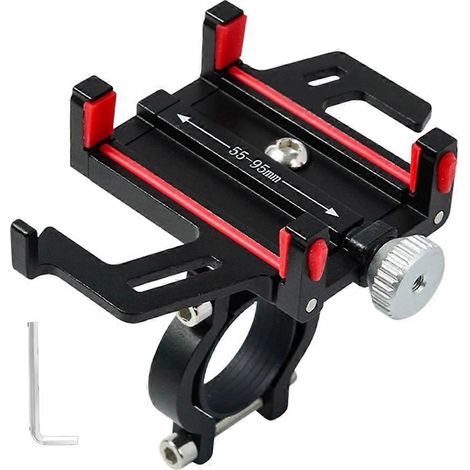 Support téléphone moto/vélo électrique en alliage aluminium CNC, fixation mécanique à 5 griffes (1/5)
