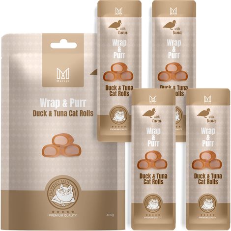 Katzenleckerli - Wrap & Purr: Ente & Thunfisch Mersjo 40g (4x10g)