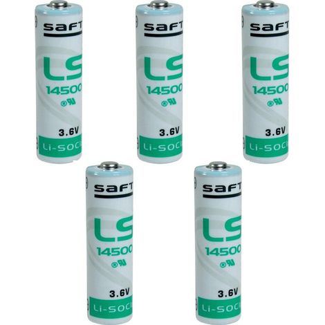 . Saft LS14500  LR6 3,6V 2600mAh AA- LS14500 lot de 5 Made in France.
.
.
.
.