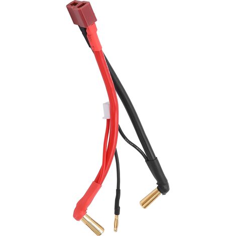 Câble de connexion RC avec connecteur T femelle vers banane mâle 4MM à 90°, pour batterie lithium 2S 7.4V, tête 2mm (1/5)