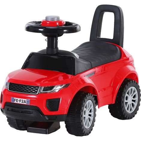 Machine à monter jouet pour enfants de 12 à 36 mois, rouge, machine à pousser avec compartiment de rangement et dossier