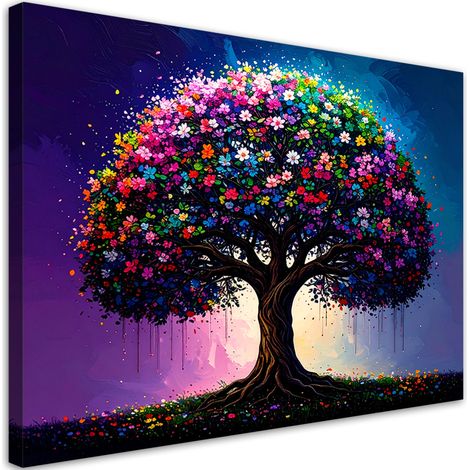 Wandbild Bunter Baum des Lebens 90x60 cm (1/5)