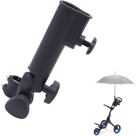 Chariot de golf porte-parapluie, porte-parapluie, chariot de golf, réglable, universel, support en plastique pour chariot de vélo push-pull, noir (1/5)