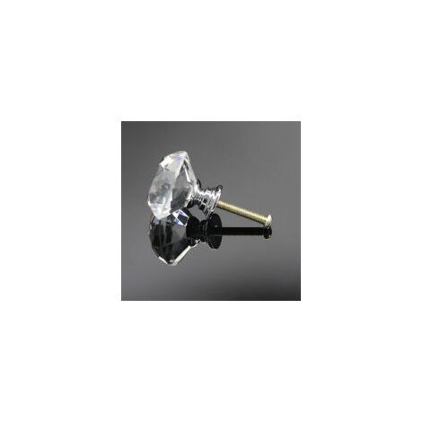 Juego de 8 pomos de cristal para puertas, tiradores de muebles con forma de diamante, pomos con forma de diamante para armarios, cajones y cocinas - 30 mm - Crezuo