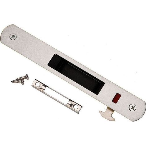 Verrou de porte coulissante - Quincaillerie de verrouillage simple en acier inoxydable pour porte coulissante ou fenêtre (gris clair) (1/4)