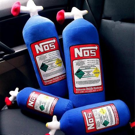 Bouteille de protoxyde d'azote Nos, nouveaux jouets en peluche, oreiller moelleux, coussin turbo JDM, cadeau, décoration de voiture, appui-tête, dossier, siège, nuque, appui-tête 28 cm (1/5)