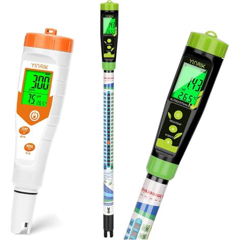 pH-mètre, Numérique pH TDS EC Mètre, Pour Solution Nutritive Hydroponique pH et EC mètre, TDS Testeur D'eau, Pour l'Piscine,Aquarium, La Fabrication de Bière et La Culture Hydroponique (1/5)