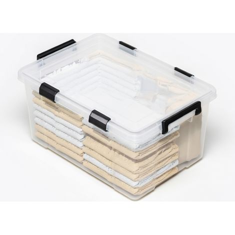 Coffre de rangement transparent hermetique 48 L, 53,5 × 39 × 32,5 (1/5)