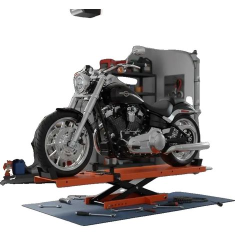 Support de levage de moto, capacité de 500 kg, hauteur réglable, noir (1/2)