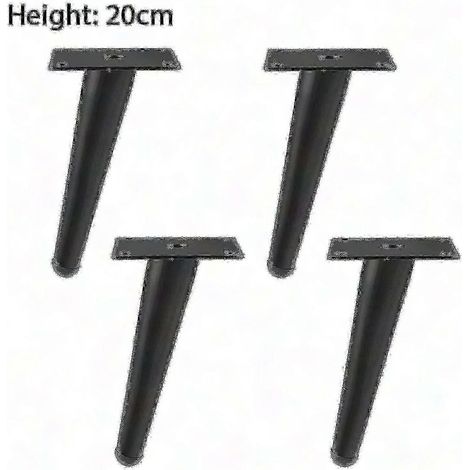 Lot de 4 pieds de meubles fuselés en fer antirouille, parfaits pour les tables basses et les canapés Hauteur : 10 cm, noir et or Kit de rénovation DIY noir mat 20 cm (lot de 4) (1/5)