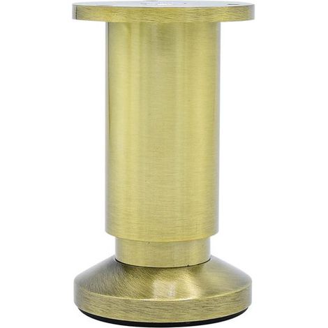 CIME verstellbarer runder Möbelfuß, goldfarbenes Aluminium, unbehandeltes Produkt, maximale Höhe 12 CIME (1/5)