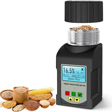 Humidimètre Intelligent pour Grains Détection D'humidité 25 Variétés de (café, Cacao, Maïs) Précision ±0, 5, Annonce Vocale, Format Portable