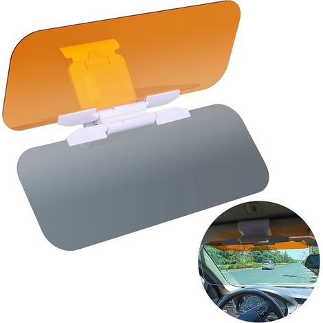 Parasol para coche, protección solar, 2 en 1, para conducir de día y de noche, protección solar con perilla de ajuste, anti-UV regulable (1/5)