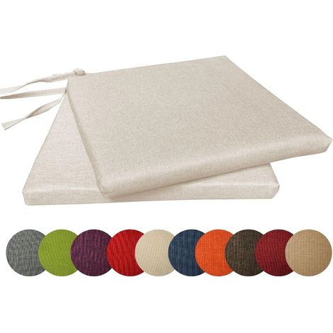 4X Gartenkissen Stuhlkissen Set Gartenstühle Stuhlauflage Sitzkissen Sitzpolster Auflage Gartensitzkissen Garten Kissen (4er Set, Camel) (1/5)