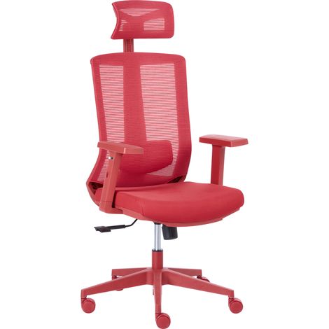 Silla de oficina ergonómica respaldo ajustable asiento deslizante reposabrazos ajustables rojo Enso (1/5)