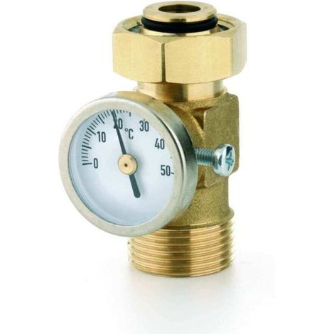 REHAU T-Rücklaufthermometer zur Montage am Heizkreisverteiler, 12400011001 (1/2)