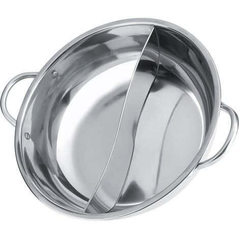 Dickwandiger Edelstahl-Warmhaltetopf mit zwei Geschmacksrichtungen, induktionsgeeignet, nutzbar bis 27 cm Durchmesser (1/4)