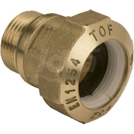 TOF/M Push raccordo monogiunto per PE con filetto maschio con anello in plastica ø20 x 1/2" 01010004P