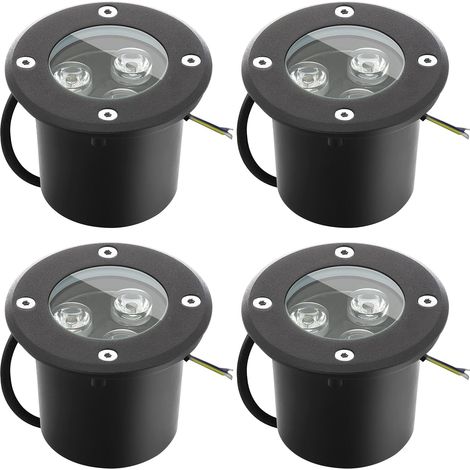 Lot de 4 Spot encastrable extérieur,LED,3 W,IP67,Noir,Jardin (1/5)