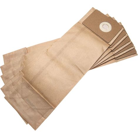 vhbw 5x sacchetto compatibile con Nilfisk Advance Spectrum D12, D15, GU, S12, S15 aspirapolvere - in carta, 40,9cm x 12,9cm, marrone (1/2)