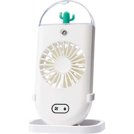Ventilador Portátil con Nebulizador USB, 3 Velocidades, Batería 2000mAh y Luz LED – Ideal para Oficina, Viajes y Camping (1/5)