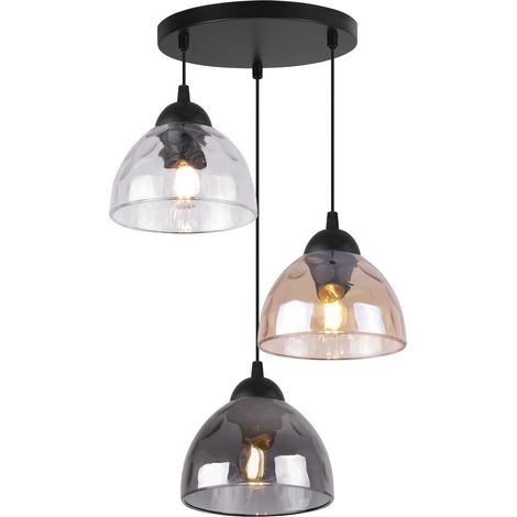 Suspension Venise à 3 lampes, abat-jour assortis, culot E27 (1/5)