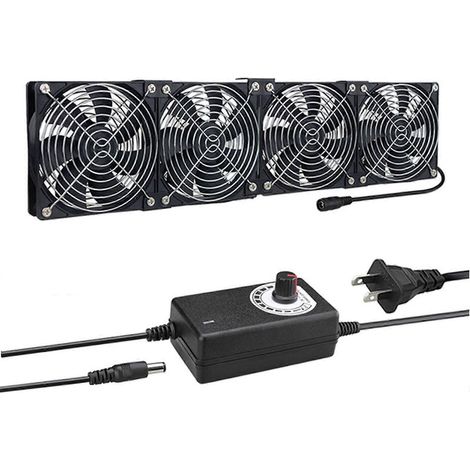 Ventilateur à haut débit d'air 100V/240V AC et variateur de vitesse 100V/240V AC pour une meilleure circulation de l'air dans les bâtiments d'élevage et les poulaillers, multicolore (4 ventilateurs, p (1/5)