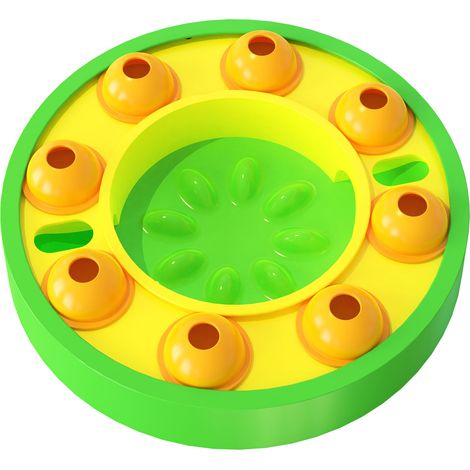 Jouet puzzle pour chien, distributeur de croquettes interactif, difficulté réglable, vert (1/4)