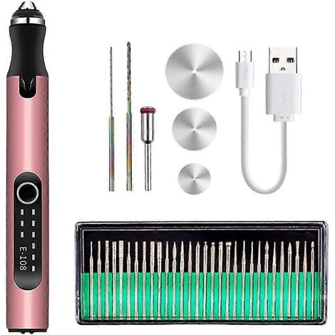 Tragbarer Gravurstift, professionelle Präzision mit Reißnadel mit Bits, wiederaufladbar über USB, Gold (1/5)