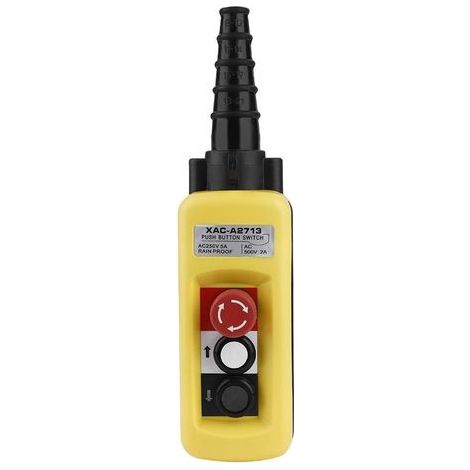 Crane Hoist Control Switch, XAC-A2713 Suspension Hoist Controller with Chain Hoist Push Button Switch with Emergency Stop Function (2 Buttons) (1/5)