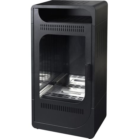 Stufa a Bioetanolo Fiammetta Ventilata Nero Camino 3,5kw Riscaldamento (1/2)