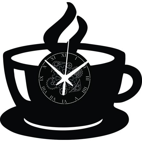 Tasse de Café Horloge Murale Pâtisserie Boulangerie Coffee (1/5)