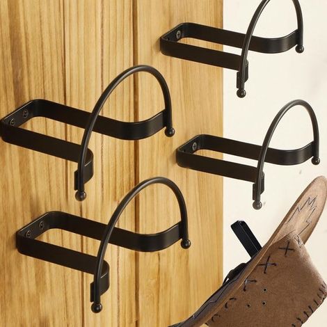 4er-Pack Wandgarderobe Hängegarderobe Schwarze Wandhaken Robuster und langlebiger Hutorganizer Praktische und stilvolle Wandaufbewahrung für Hüte