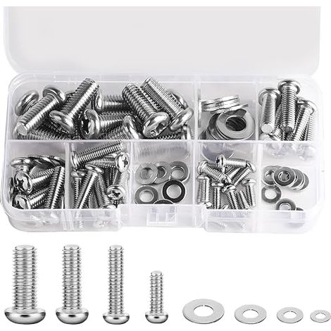 Universal VESA Screws Kit for TV Mounts, Screws for Monitors and Wall Monitors, Stainless Steel, with Washers. (1/5)