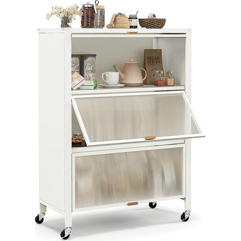 4-Tier Kitchen Bakers Rack Metal Microwave Stand Spacious Kitchen Storage Shelf (1/5)