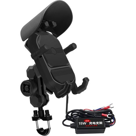 Support téléphonique moto charge rapide sans fil 15W absorption des chocs réglable compatible NINJA 250 300 400 650 (1/5)