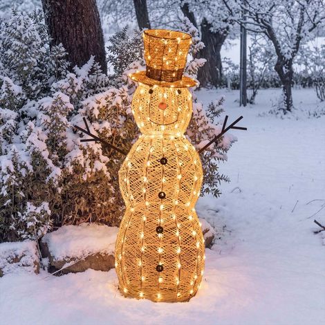 Pupazzo di Neve in acrilico trasparente con 220 LED e 3 colori, h 105 cm (1/5)