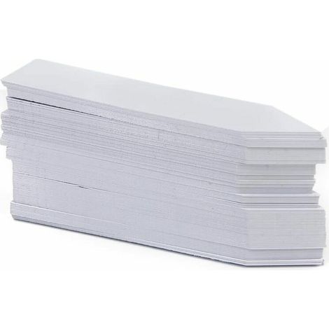 100pcs étiquette de plante en plastique, étiquette de jardin en plastique blanc 10x2cm (1/5)