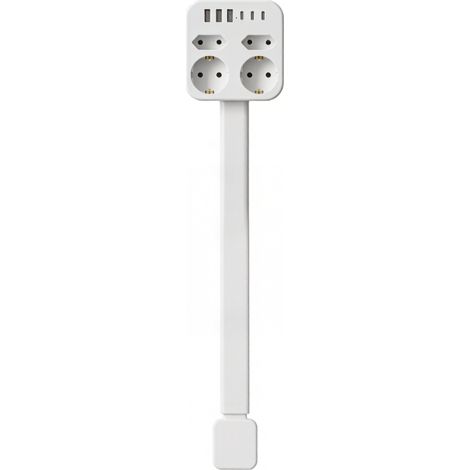 Rallonge multiprise extensible 47,5-67,5 cm – 3 USB-A, 3 USB-C, 2 prises secteur + 2 murales – Rotation 360° (1/5)
