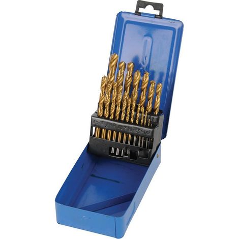 JEU DE 19 MÈCHES EN ACIER RAPIDE HSS TITANÉES 19 PCS SILVERLINE DS49 (1/3)