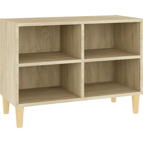 Soporte multimedia para TV estantería para televisión buffet para televisión comedor salón dormitorio con patas de madera maciza roble Sonoma 69,5 x 30 x 50 cm marrón 020026854