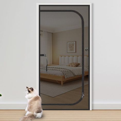 Pet safety mosquito net, with tie-on curtain, 100 x 200 cm, black.High quality enhances quality of life. (1/5)